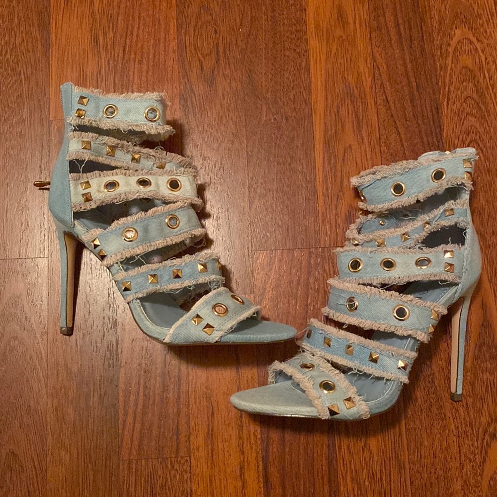 Light blue Jean Heels 8.5